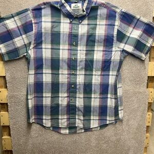 Van heusen Men's Plaid Shirt - Blue and‎ Green